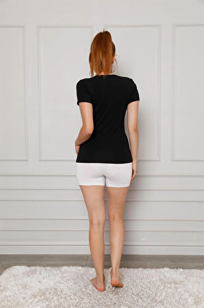 Giyim Kadın Penye Boxer Beyaz