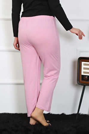 Giyim Kadın Büyük Beden Pembe Tek Alt Pijama