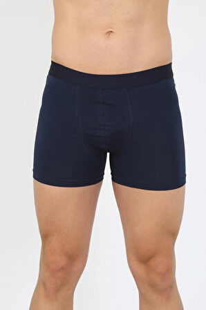 Giyim Erkek Pamuk Likralı Boxer Lacivert