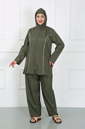 Giyim Büyük Beden Tesettür Büyük Mayo Haki