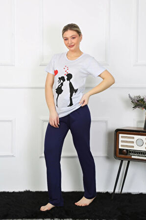 Giyim Kadın Kısa Kol Penye Pİjama Takımı