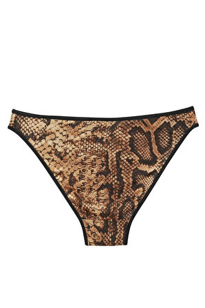 Giyim Kadın Kahverengi Yılan Desenli 2'li Slip