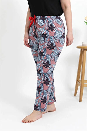 Giyim Kadın Pamuklu Büyük Beden Alt Pijama Somon