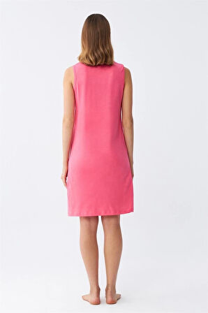 Giyim Kadın Kalın Askılı Penye Gecelik Fuşya