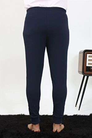 Giyim Erkek Pamuk Tek Alt Pijama Lacivert