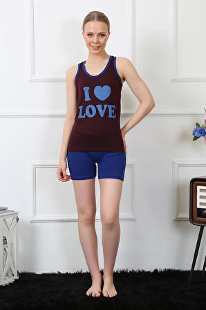 Giyim Kadın Penye Şortlu Takım Bordo