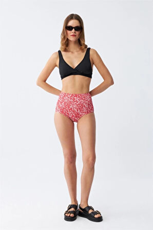 Giyim Kadın Pedli Yüksek Bel Bikini Takımı - Siyah