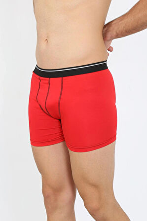 Giyim Erkek Pamuk Likralı Boxer Kırmızı