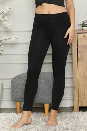 Giyim Mikro Jardonlu Kalın Siyah Tayt Siyah