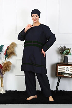 Giyim Büyük Beden Tesettür Mayo Lacivert