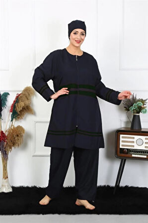 Giyim Büyük Beden Tesettür Mayo Lacivert