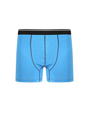 Giyim Erkek Pamuk Likralı Boxer Mavi