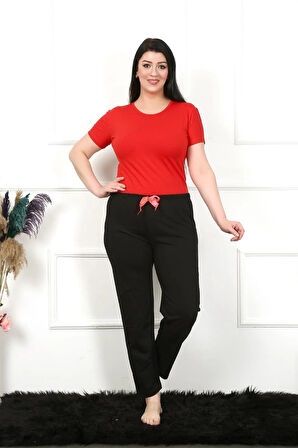 Giyim Kadın Pamuklu Büyük Beden Alt Pijama Siyah