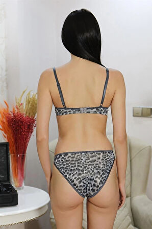 Giyim Kadın Destekli Aksesuarlı Sütyen Takım Gri