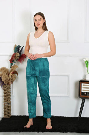 Giyim Kadın Pamuk Cepli 3 İplik Alt Eşofman Turkuaz