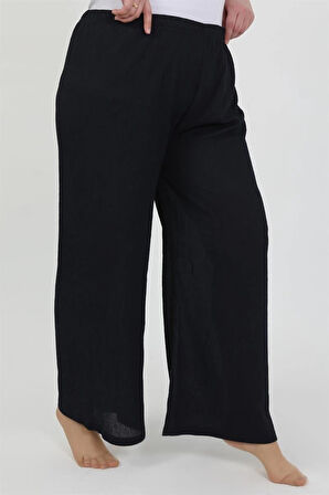 Giyim Kadın Büyük Beden Bürümcük Pantolon Lacivert