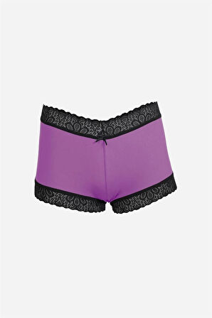 Giyim Kadın Pamuklu 2li Boxer Mor