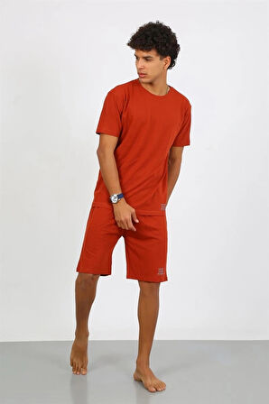 Giyim Erkek Pamuk Lakost Alt Üst Kaprili Pijama Takım Kremit