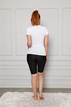 Giyim Microfiber Diz Üstü Tayt Siyah