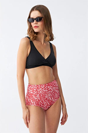 Giyim Kadın Pedli Yüksek Bel Bikini Takımı - Siyah