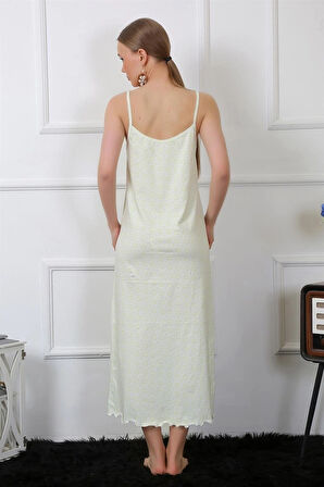 Giyim Kadın İp Askılı Uzun Gecelik Su Yeşili