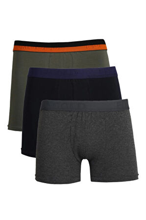 Giyim Erkek Penye 3'lü Boxer Siyah-Haki-Lacivert