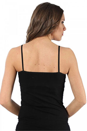 Giyim Bayan İp Askılı Atlet Siyah