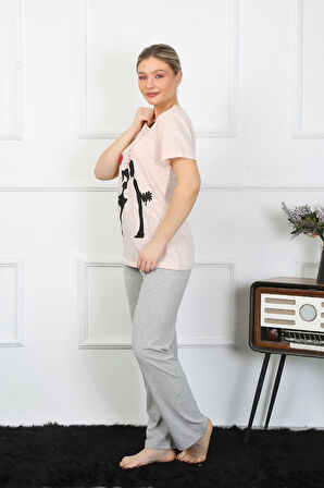 Giyim Kadın Kısa Kol Penye Pijama Takım
