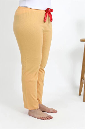 Giyim Kadın Pamuklu Büyük Beden Alt Pijama Sarı