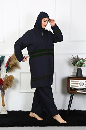 Giyim Büyük Beden Tesettür Mayo Lacivert