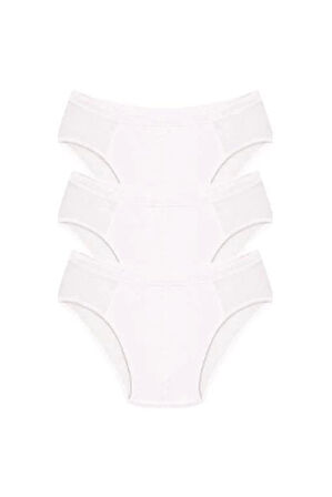Giyim Erkek Pamuk 3lü Beyaz Slip