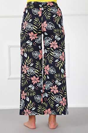 Giyim Bayan Penye Bol Paça Pantolon Lacivert