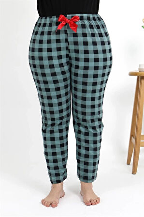 Giyim Kadın Pamuklu Büyük Beden Alt Pijama Turkuaz