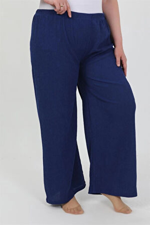 Giyim Kadın Büyük Beden Bürümcük Pantolon  Saks