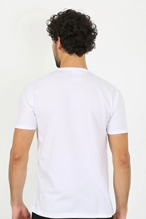 Giyim Erkek Sıfır Yaka Beyaz Penye Atlet