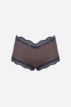 Giyim Kadın Pamuklu 2li Boxer Kahve