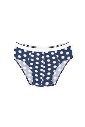 Giyim Erkek Pamuk Desenli Likralı Slip Lacivert
