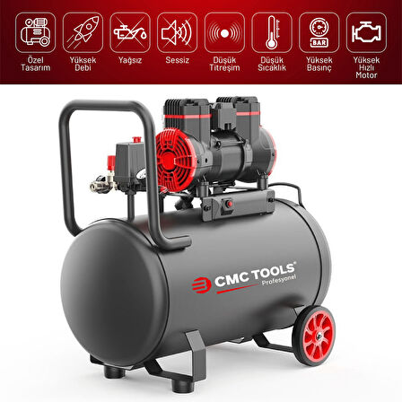 CMC 50 Litre Sessiz Yağsız Hava Kompresörü 2 Hp