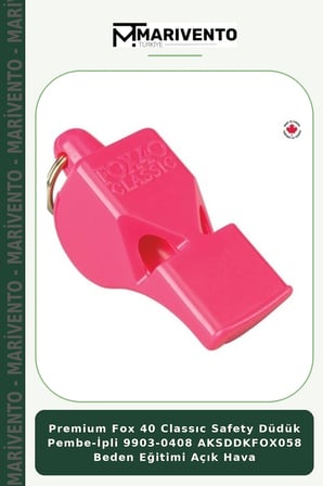 Premium Fox 40 Classıc Safety Düdük Pembe-İpli 9903-0408 AKSDDKFOX058 Beden Eğitimi Açık Hava