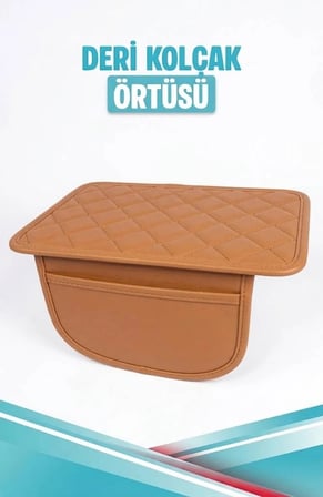 BMW X4 Uyumlu Cepli Deri Kolçak Minderi Koruyucu Örtü Taba Deri Taba Dikiş
