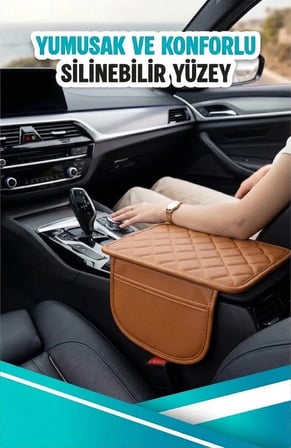 CHERY TİGGO 8 PRO MAX Uyumlu Cepli Deri Kolçak Minderi Koruyucu Örtü Taba Deri Taba Dikiş