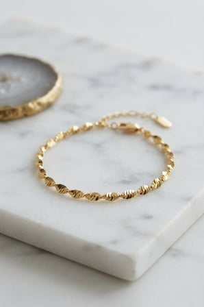 CM Gold Renk Burgu Yılan Zincir Model Kadın Bileklik 5886