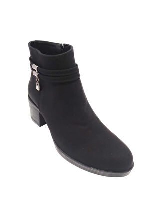 Sdf 303-24 Deri Kalın Topuklu Fermuarlı Kadın Bot