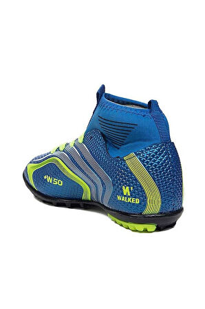 Walked 435-25 Çoraplı Halı Saha Krampon Mavi Sarı 36-39