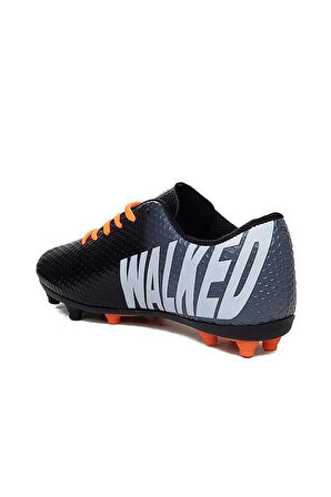 Walked 401-25 Çocuk Halı Saha Çivili Krampon Siyah Turuncu 31-35