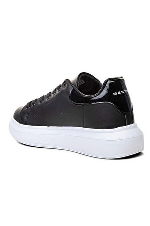 Best Of 150-25 Deri Comfortable Erkek Sneaker Siyah Beyaz