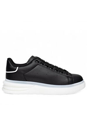 Best Of 628-25 Deri Anatomik Erkek Sneaker Siyah Beyaz