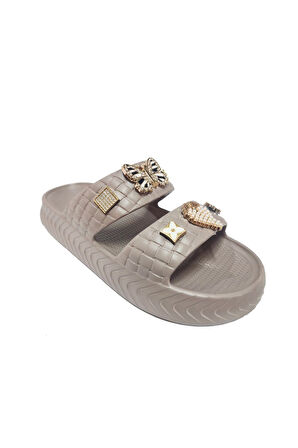 Apella E800-17-25 Yeni Örgülü Taşli Kadın Terlik