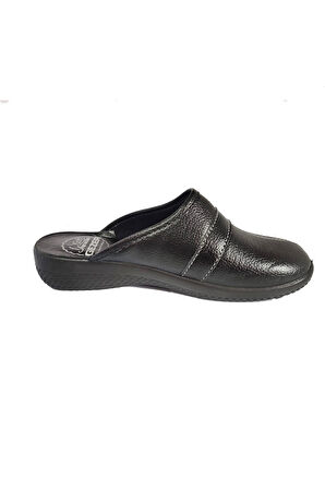 Gezer 16185-25 Deri Anatomik Tokalı Sabo Kadın Terlik