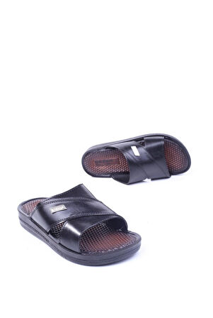 Gezer 10454-25 Deri Anatomil Çapraz Bant Erkek Terlik